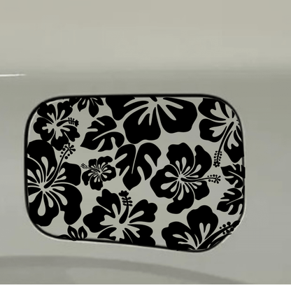 hibiscus gas tank door car decal vinyl fuel door decal tropical flower design applied to vehicle exterior