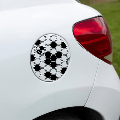 honeycomb gas tank door car decal vinyl fuel door decal geometric pattern applied to vehicle exterior