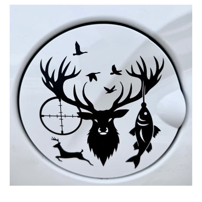 hunting life gas tank door car decal vinyl fuel door decal outdoor hunting design applied to vehicle exterior
