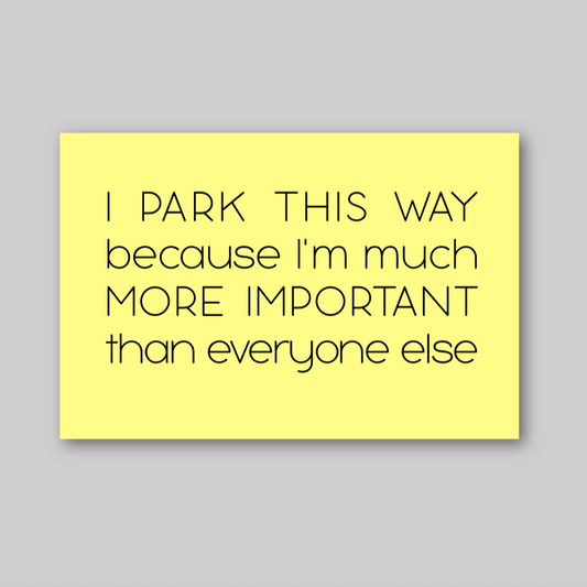 I'm More Important Parking Cards - What She Said Creatives