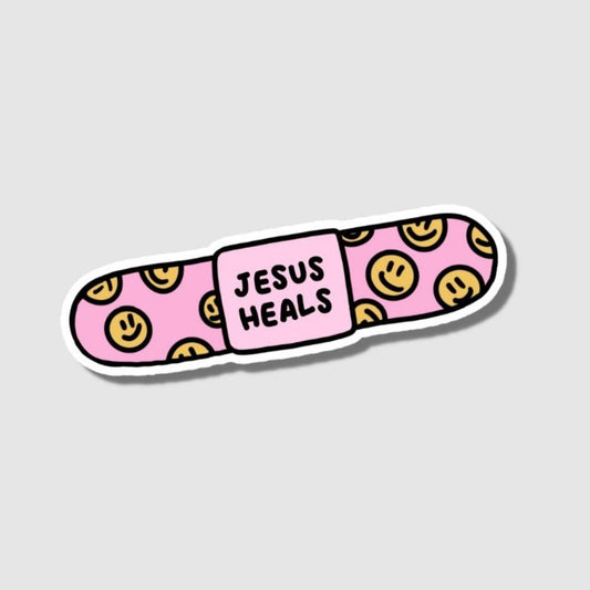 Jesus Heals Bandage Shaped Sticker