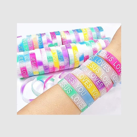 Jesus Loves You Jelly Bracelet in various colours