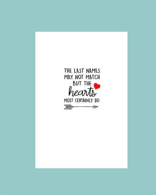 Last Names Don't Match Card - What She Said Creatives