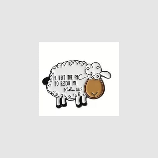 Lost Sheep Faith Pin - Matthew 18:12 Christian Enamel Pin - What She Said Creatives