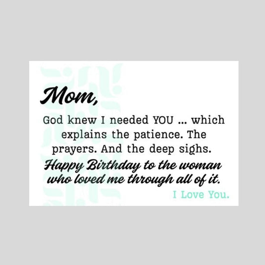 Mom Birthday Card – Funny Christian Birthday Card for Mom - What She Said Creatives