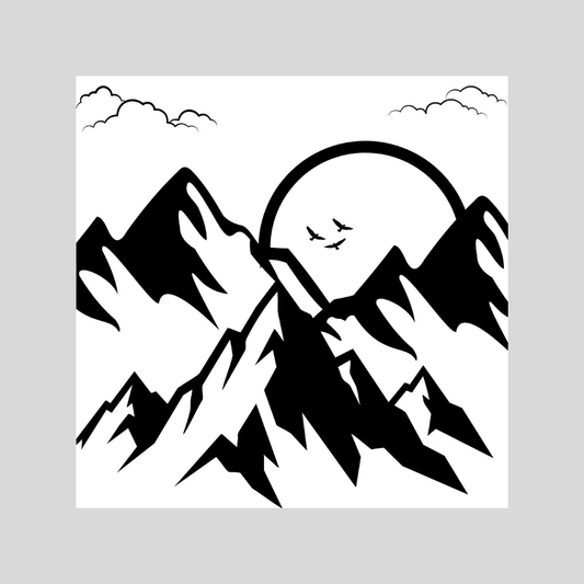 mountains gas tank door car decal vinyl fuel door decal scenic mountain design