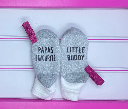 Papas Favourite Little Buddy Toddler Socks - What She Said Creatives