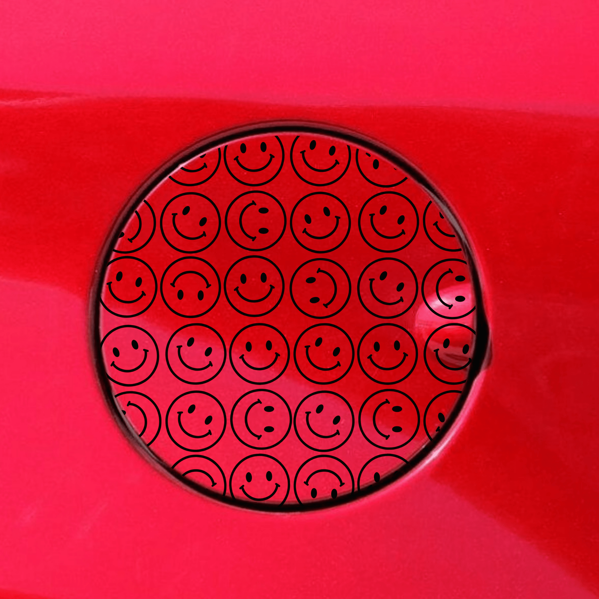 smiley faces gas tank door car decal vinyl fuel door decal happy face pattern applied to vehicle exterior