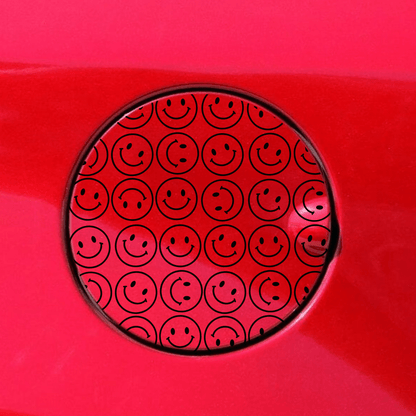 smiley faces gas tank door car decal vinyl fuel door decal happy face pattern applied to vehicle exterior