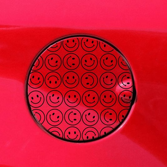 smiley faces gas tank door car decal vinyl fuel door decal happy face pattern applied to vehicle exterior