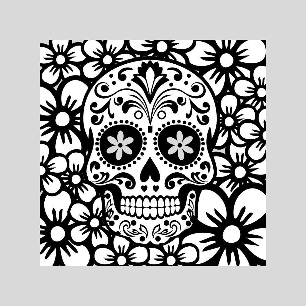 sugar skull gas tank door car decal vinyl fuel door decal Day of the Dead design