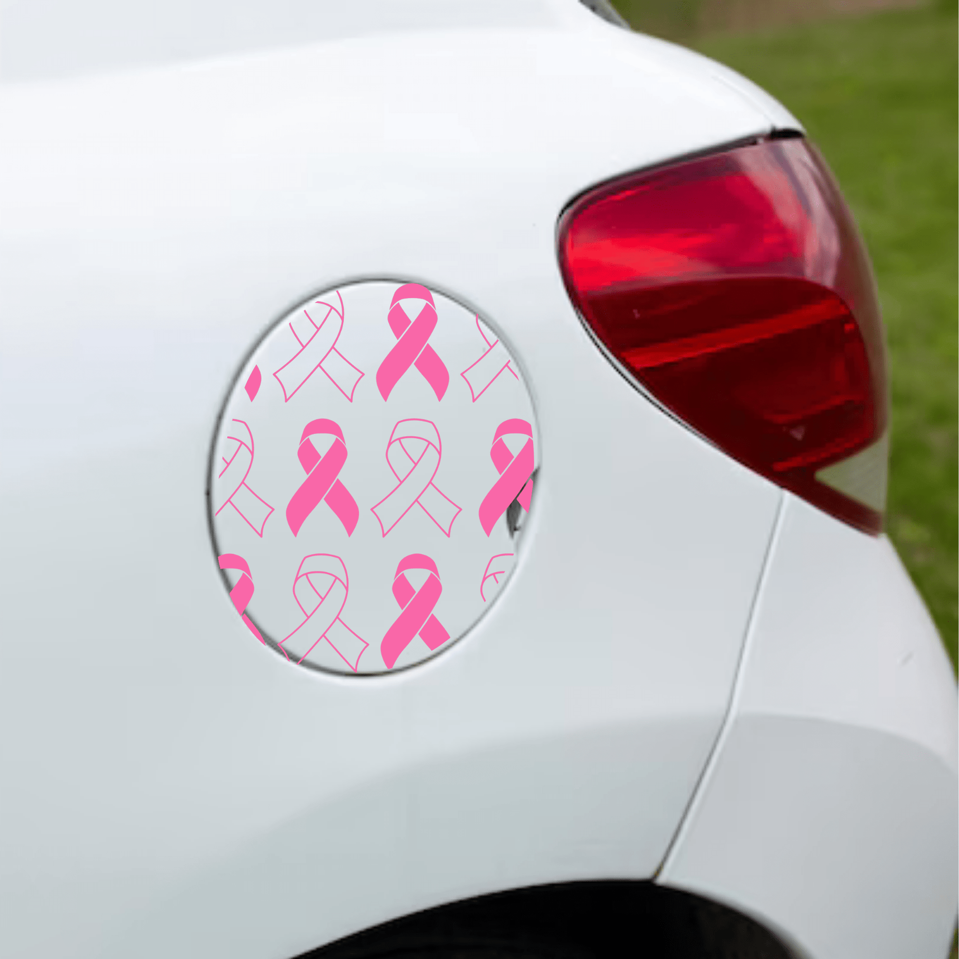 support ribbons gas tank door car decal vinyl fuel door decal awareness ribbon design applied to vehicle exterior