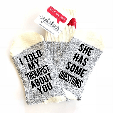Therapist Talk Socks - What She Said Creatives