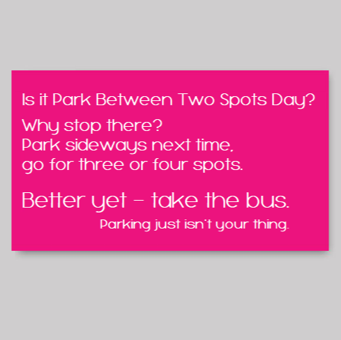 Two Spot Parker Parking Cards - What She Said Creatives