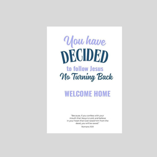 You Have Decided to Follow Jesus Card – Christian New Believer Card - What She Said Creatives